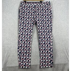 Boden Richmond Crop Pants Navy Pink Floral Womens 16L Stretch Artsy Preppy